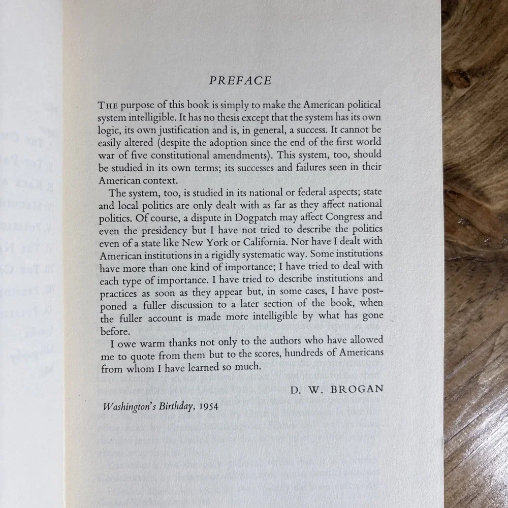 1954 Politics In America By D.W.‎ Brogan, Rough Cut-See Pictures